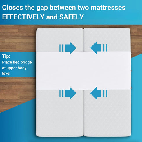 Twin to King Bed Converter, Innovative Bed Bridge Solution for Couples & Families, Installed in < 5 Min