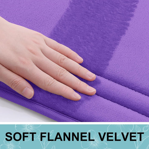 Grandaily Memory Foam Bath Mat Rug - 30x20 Ultra Soft Non-Slip Absorbent Bathroom Rug for Shower, Purple