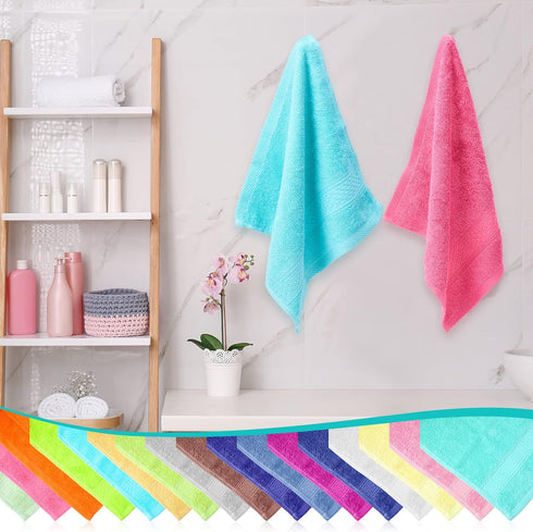 52 Pack 13" 13" Tudomro Wash Cloths Bulk x Cotton Washcloths for Face and Body, Face Towels Bath Rags Facecloths
