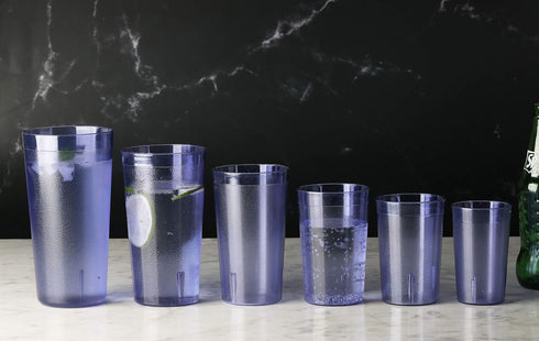 New Star Foodservice Restaurant-Grade Beverage Tumblers, Blue, Set of 12, 8 oz
