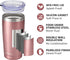 SUNWILL 20 oz Travel Coffee Tumbler, Insulated Mug with Lid, Stainless Steel Cup, Rose Gold