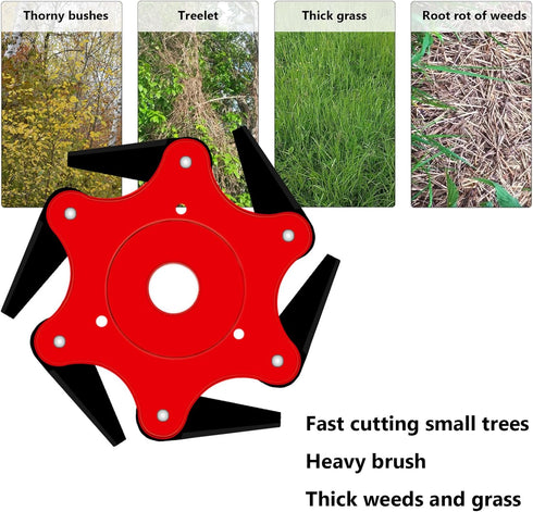 KANYO-AUTO 2PCS 6 Trimmer Mn65 Trimmer Steel Razors Head Weed Eater Blades Metal Brush Cutter Blades Professional Grass