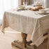 6060 Inch Horaldaily Light Coffee Cotton Blend Tablecloth Square, Farmhouse Style, Wrinkle Resistant Washable Table