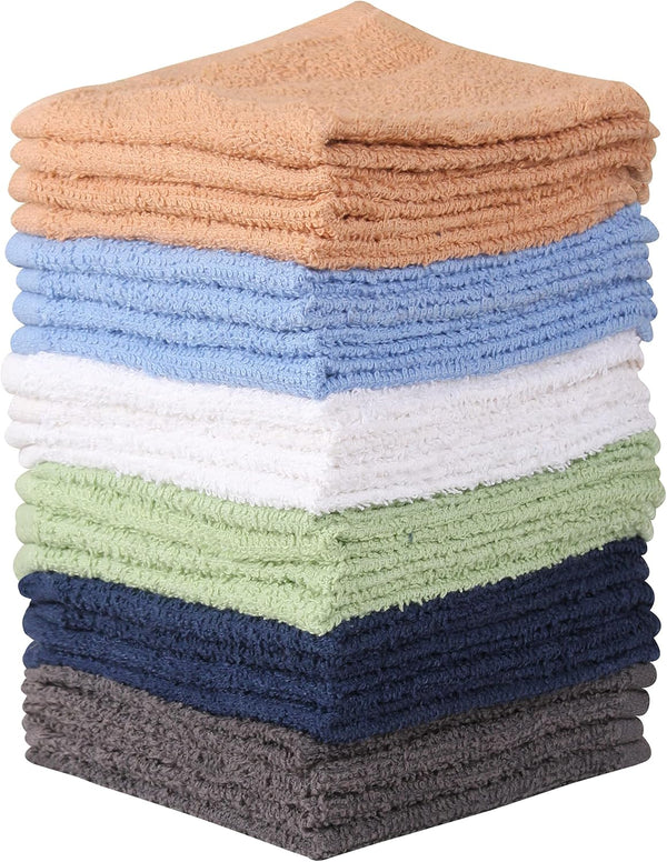 T & L Towel and Linen Mart Towel and Linen Mart 100% Cotton - 24 Pack Wash Cloth Set