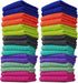 ZUPERIA Zigzag Multicolor Wash Cloths -32 Pack -12" x 12"- Highly Absorbent