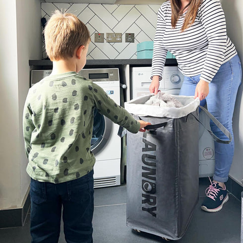 Wheels,75L CHICVITA Rolling Laundry Basket with Large Collapsible Laundry Hamper with Removable Wash Bag Space