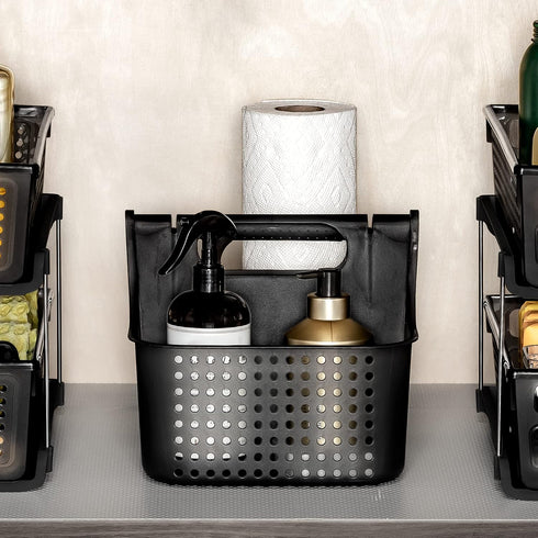 madesmart Small Soft Grip Under Sink Bathroom Storage, Multi-Purpose Home Organization, EPA Certified