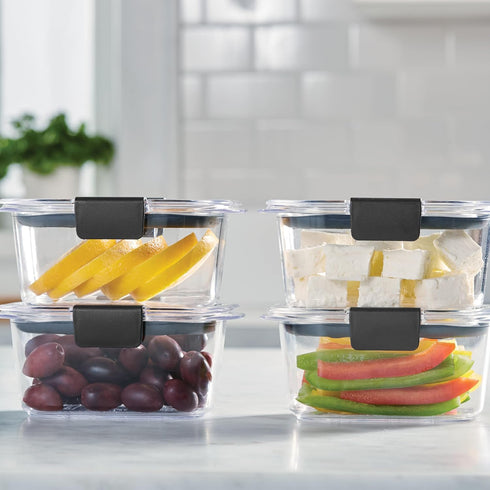 Rubbermaid Brilliance BPA Free Airtight Food Storage Containers with Lids, Set of 4 (4.7 Cup) for Meal Prep