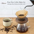 Pour Over Coffee Maker, 20 oz Borosilicate Glass Carafe with 100 pcs V60 Paper Filter, Walnut Handle, Clear