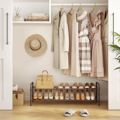 2 Closet, Hoctieon Tier Shoe Rack for Shoe Rack FreeStanding, Entryway Shoe Shelf, Shoe Storage Organizer, Durable Mesh