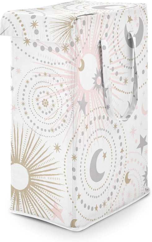 Sweet Jojo Designs Blush Pink Gold Star and Moon Girl Laundry Hamper