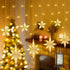 126 LED Star Icicle Lights,7.8ft Connectable Window Curtain Lights Plug in,8 Lighting