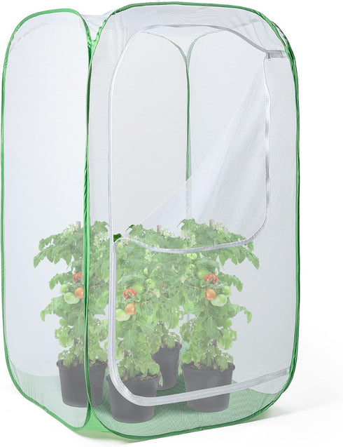 48" Outdoor Mesh Plant Enclosure, Mesh Plant Cover for Pests, Bird and
