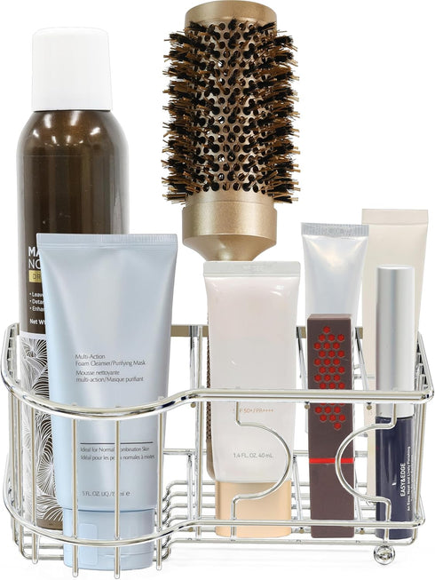 Simple Houseware Multi-Functional Toothbrush Holder, 6 Slots, Chrome