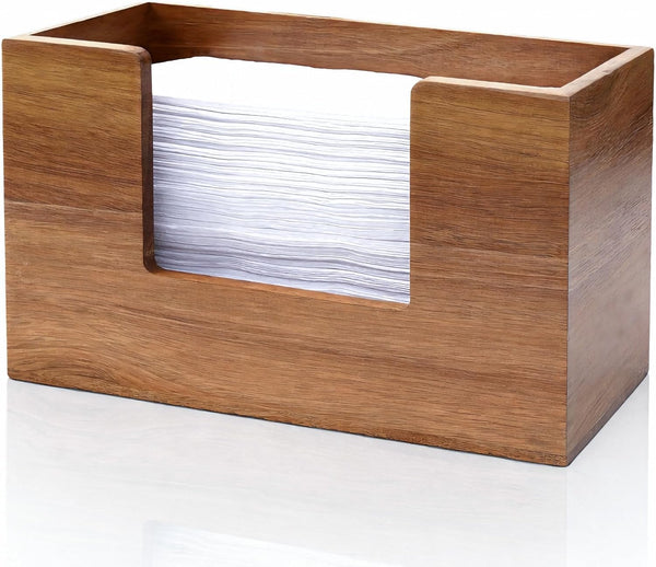 Acacia Wood Paper Towel Dispenser, Wooden Napkin Holder, Paper Towel Holder for