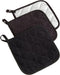 DII Basic Terry Collection Quilted Potholder, 100% Cotton, Black, 3 Piece