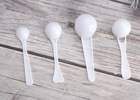 Sowaka 4 Pcs Measuring Spoons 1g 3g 5g 10g Plastic Teaspoon Tablespoon for Accurate Kitchen Measuring