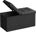 SONGMICS 30 Inches Folding Storage Ottoman Bench with Flipping Lid, Faux Leather, Black