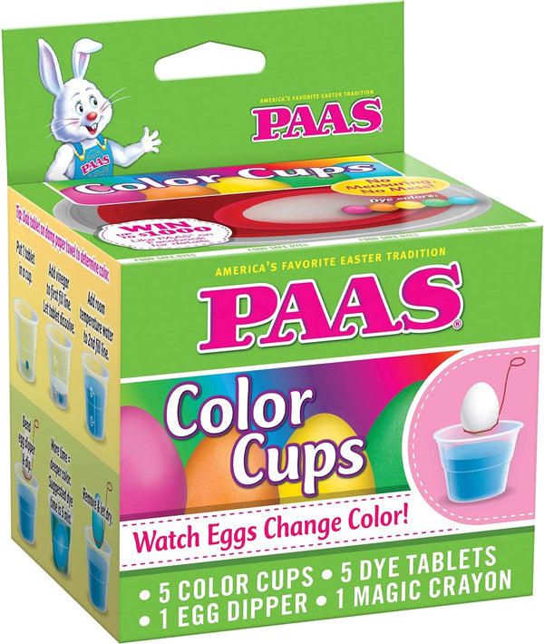 PAAS Easter Egg Color Cups - No Measuring - No Mess, Five
