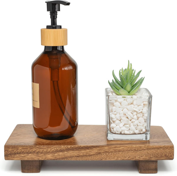 X-Small 8.5" Acacia Wood Riser Pedestal Stand, Farmhouse Bathroom and Kitchen Sink