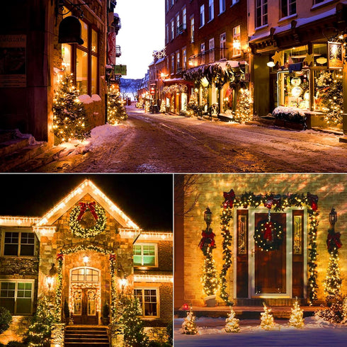 300 Count 69.6ft BrizLabs Clear Christmas Lights Outdoor Incandescent Christmas Lights Connectable Warm White Light