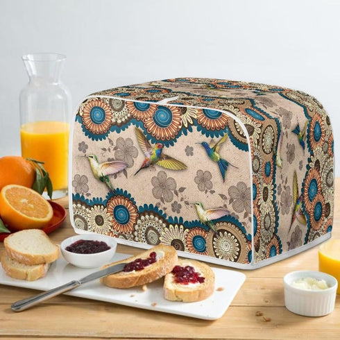 Talayituse Boho Mandala Hummingbird Print Toaster Cover, 2 Slice Wide Slot, Lightweight, Washable Dust Protection Bag