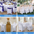 6 PCS White Spandex Folding Chair Covers, Upgraded Universal Fitted Chair Slipcovers Protector for Wedding, Banquet