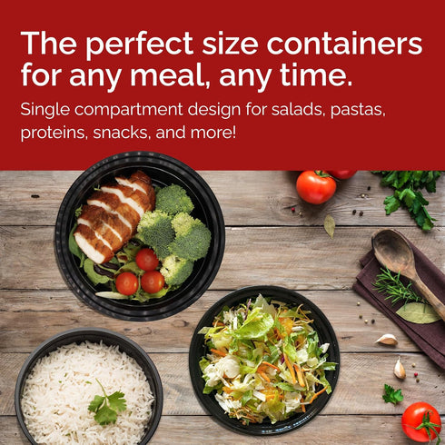 Reli. Meal Prep Container Bowls, 16 oz (25 Pack) - Reusable Plastic Take Out Food Containers with Lids