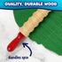 2 Set 6 7.25 inches READY LEARN Mini Textured Wooden Rolling Pins | of | | Turning Handles | Rollers for Kids' Dough