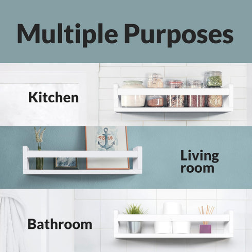 Set 3 NATURE SUPPLIES Nursery Book Shelves, of Floating Bookshelves for Wall for Nursery Decor & Playroom Decor