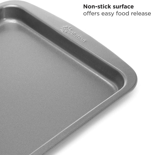 Ecolution Non-Stick Toaster Oven Bakeware Set, 4-Piece Carbon Steel, Easy to Clean, Gray