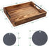 17x13'' 2 LotFancy Large Ottoman Tray for Living Room, Wood Serving Tray with Handles, Home Dcor for Coffee Table