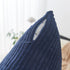 Home Brilliant 24x24 Euro Sham Pillow Cover, Striped Decorative Corduroy Velvet Couch Throw Pillow, Navy Blue
