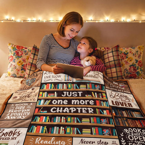 50'' 60'' Buryeah x Throw Blanket Plush Warm Christmas Winter Decor for Sofa Couch Bed (Bookshelf)