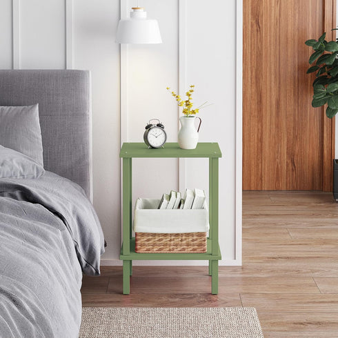2-Tier TB01BOG034 TUTOTAK End Table, Side Table, Nightstand, Storage Shelf, Sofa Side Table for Small Space, Living