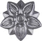 Steel Flower Design Trunk Ornament, Diameter: 1 7/8", Antique Furniture Reproduction Hardware