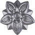 Steel Flower Design Trunk Ornament, Diameter: 1 7/8", Antique Furniture Reproduction Hardware