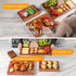 LAZIOPATER Set 3, Set Acacia Wood Cutting Board of Solid Wood Cutting Board with Holder, Deep Juice Grooves & Built