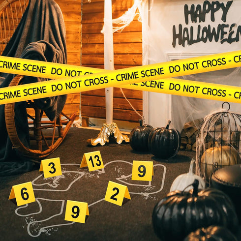 15 Pcs Evidence Markers, Crime Scene Markers Tents for Decorations, Mystery Decorations for Kids Adults Detective Game