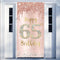 65th Birthday Decorations Door Banner for Women, Pink Rose Gold Happy 65 Birthday Backdrop Party Supplies