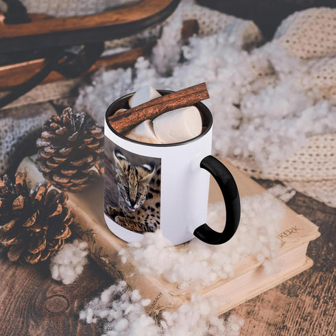 3dRose Two Tone Black Mug, "Serval Cat, Kapama Game Reserve, South Africa" - 11 oz, Multicolor