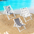 Meching 4 PCS Beach Miniature Furniture Decoration, Mini Wooden Folding Beach Chair Sunbath Chair Longue Deck