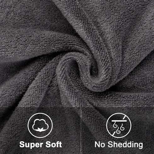 Pack 4 Sets, (27 54) Orighty Bath Towel of - Soft Feel Grey Bath Towel Highly Absorbent Microfiber Towels for Body