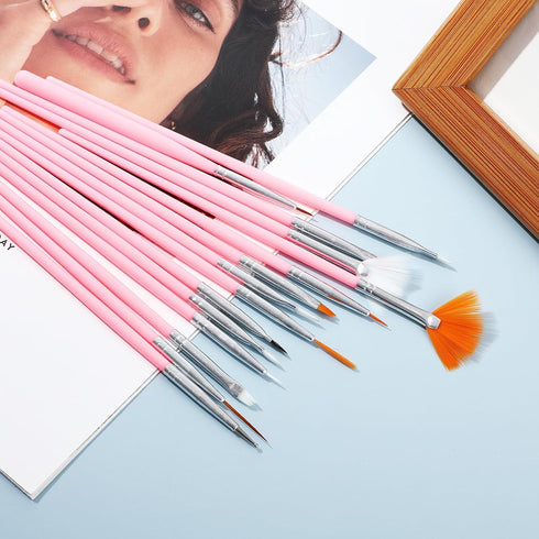 15pcs Cake Painting Brushes Kit, Food Safe Paint Brush Tools for Cookie Cake Decoration (Pink)