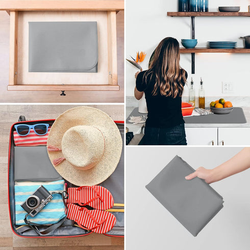 FLASLD Heat Resistant Mat, 12"X18", Fireproof Silicone Mats for Air Fryer, Countertop Protector, No-slip and Waterproof