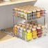 PanPanPal Pull Out Spice Rack Organizer for Inside Cabinet, 2 Tier Metal