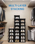 7-Tier Closet HAIXIN Vertical Narrow Tall Shoe Rack for Front Door Entrance, Sturdy Stackable Shoe Rack Organizer