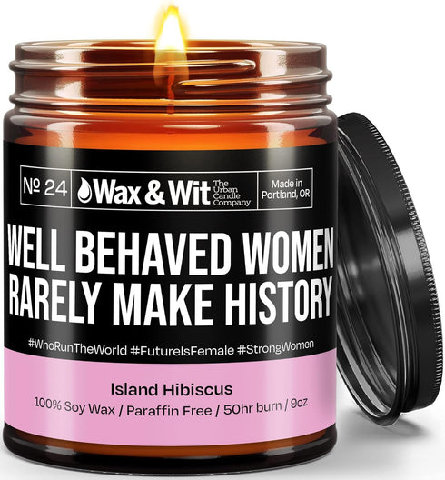 Wax & Wit Funny Soy Candle Gift for Women, Humorous Aromatherapy Candle, Ideal for Housewarming, Birthday – Island