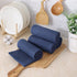 Kitinjoy 100% Cotton Waffle Weave Kitchen Towels - 4-Pack Super Soft Absorbent Dish Towels, Navy Blue