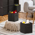 Nestl Cube Storage Bins, Foldable 6 Cube Storage Organizer Bins, Fabric Storage Cubes with Handles, Black